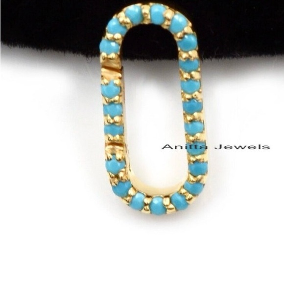 Turquoise and 14k gold Charm holder or carabiner - Picture 3 of 4